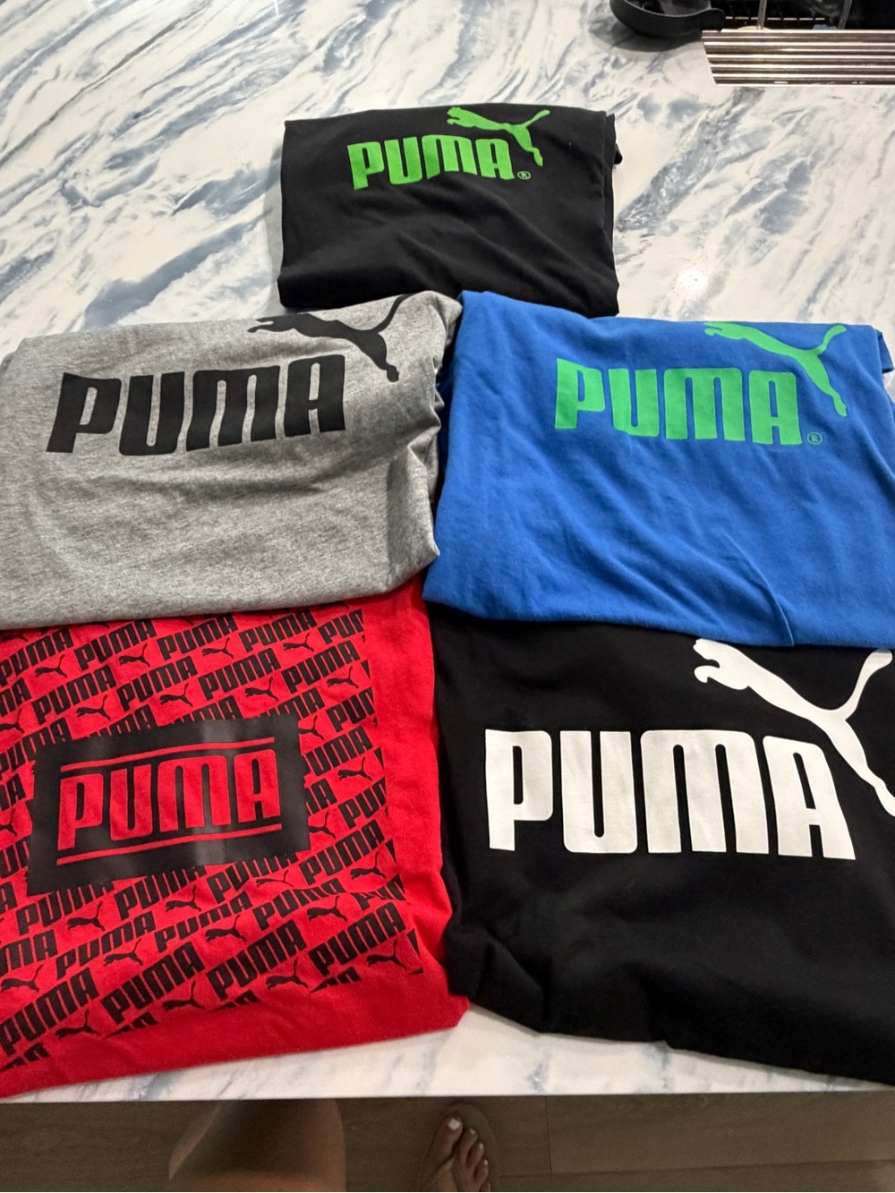 Puma Men's Short Sleeve Tees - Black, Gray, Blue, Red